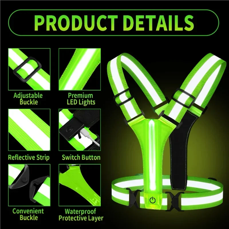 LED Reflective Vest Running Ge - đánh giá và giá Running Gear Night
