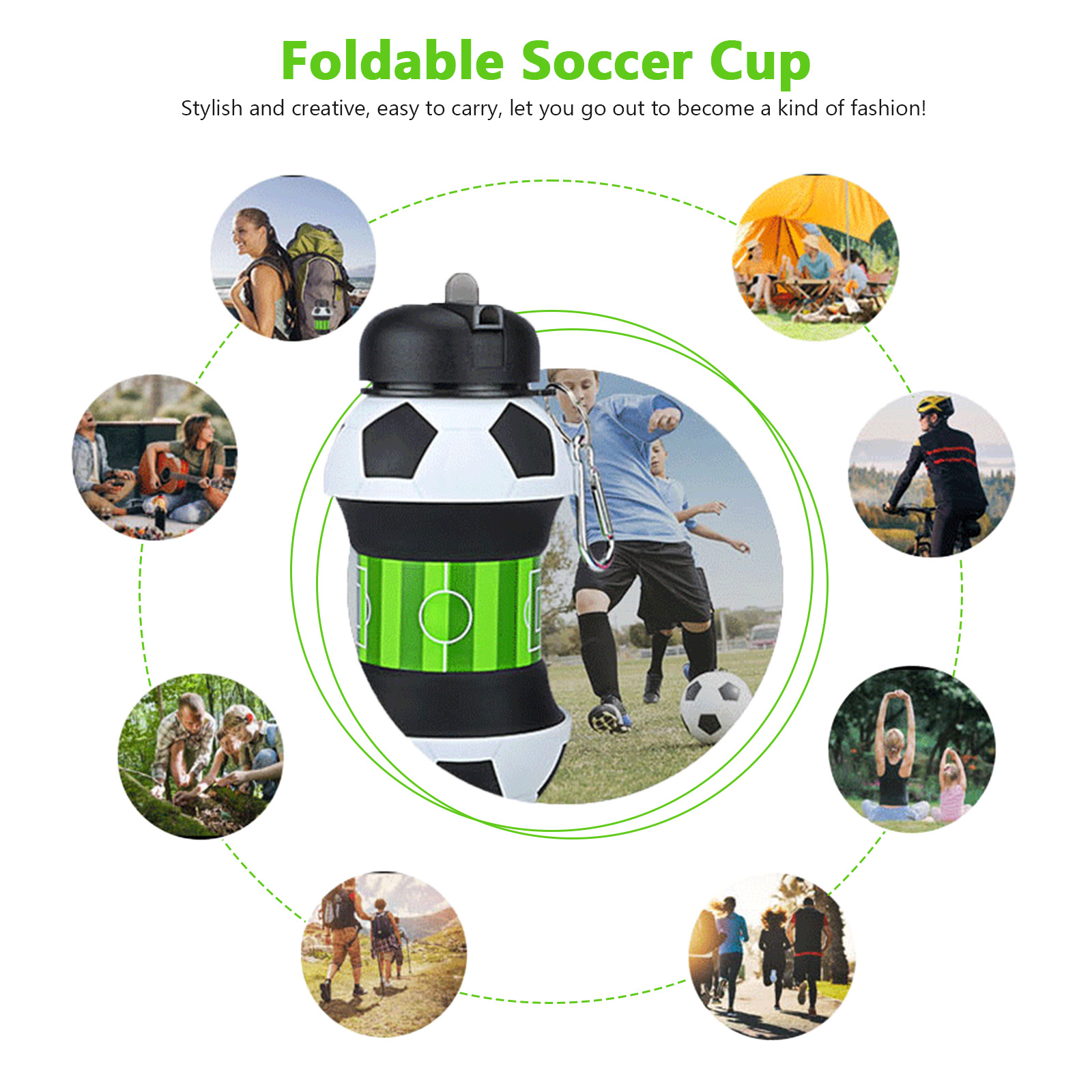 550ml Foldable Football Water  - đánh giá và giá Running Gear Kids