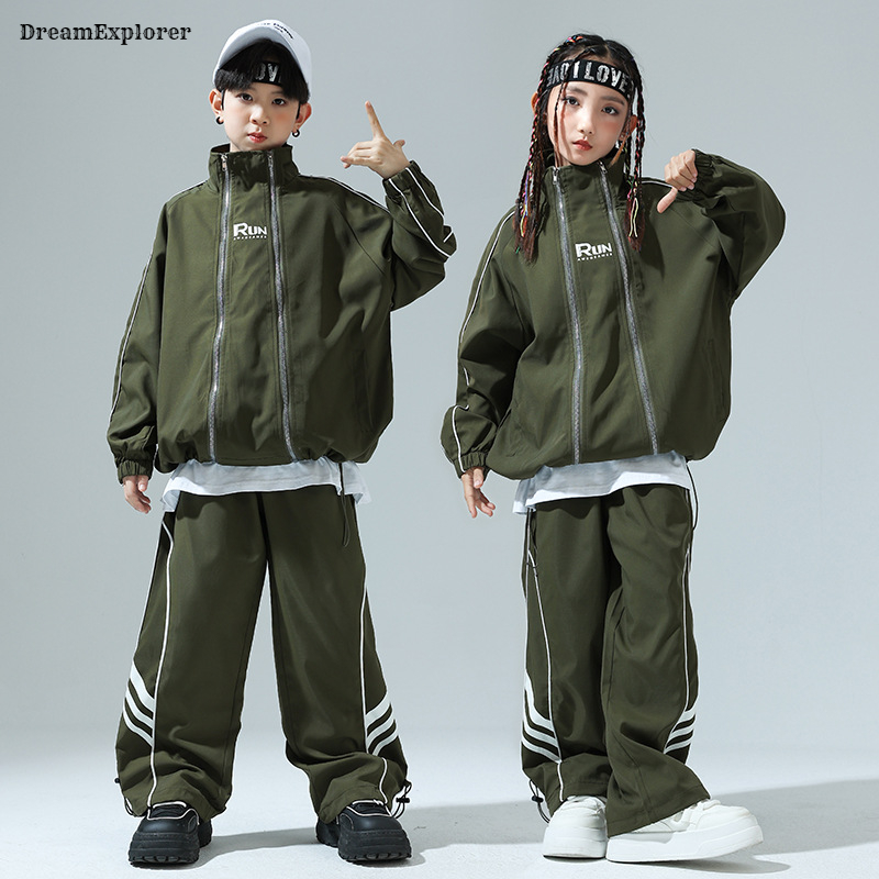 Boys Hip Hop Zipper Loose Coat - đánh giá và giá Running Gear Kids