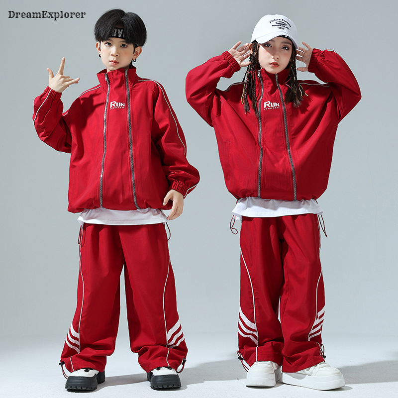 Boys Hip Hop Zipper Loose Coat - đánh giá và giá Running Gear Kids