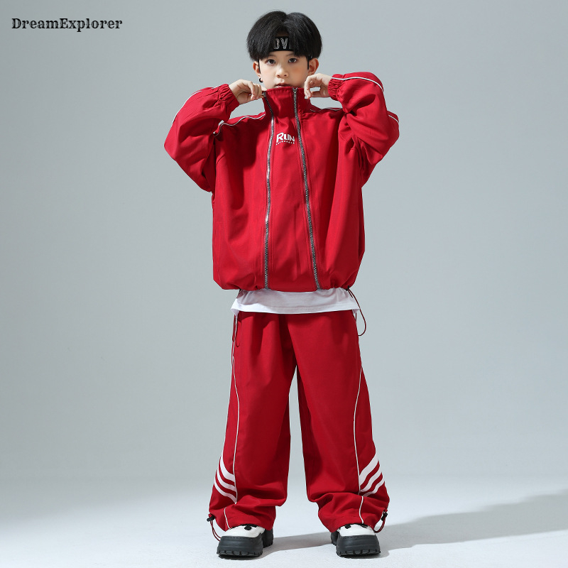 Boys Hip Hop Zipper Loose Coat - đánh giá và giá Running Gear Kids